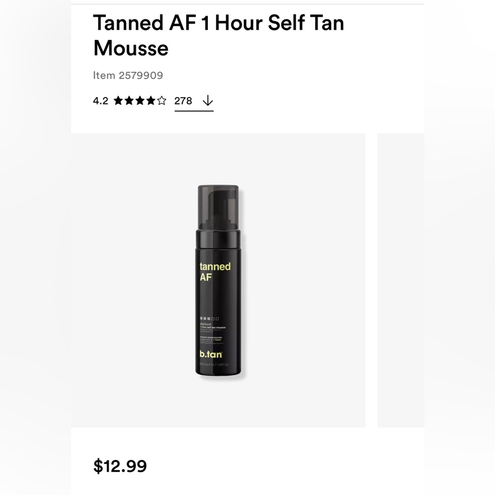 Tanned AF Self Tanning Mousse and Mitt